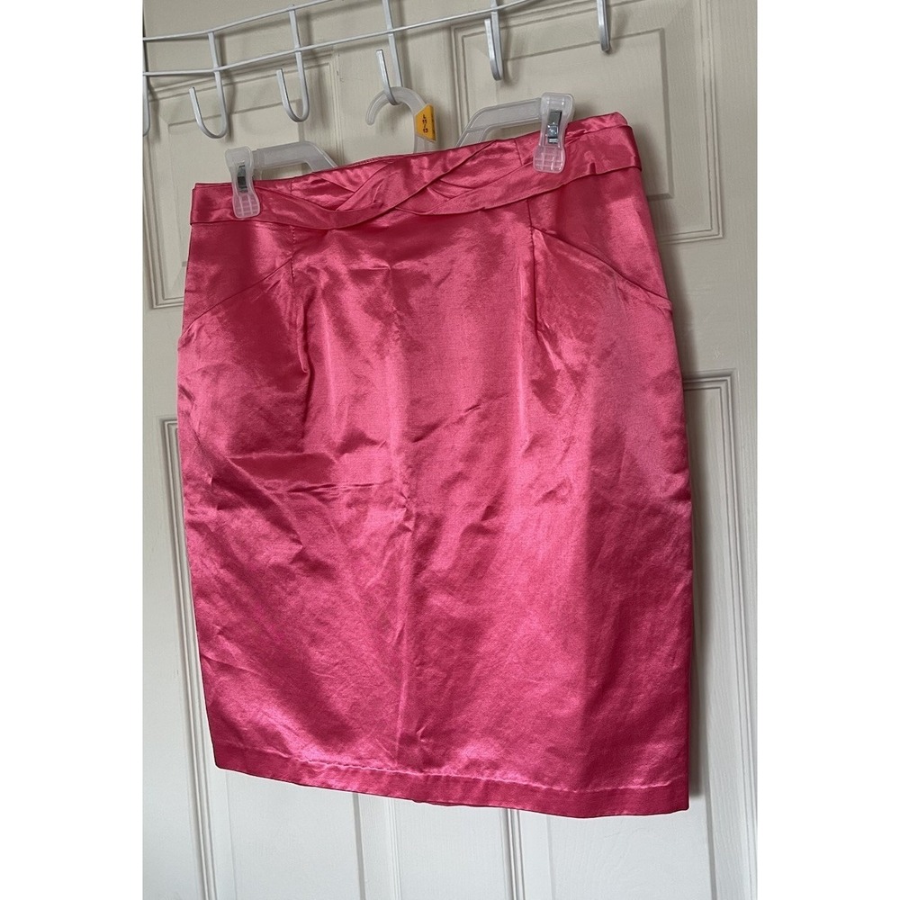 Reiss Lexy Pencil Skirt Pink Side Zip Pockets Chic Office Womens 8
